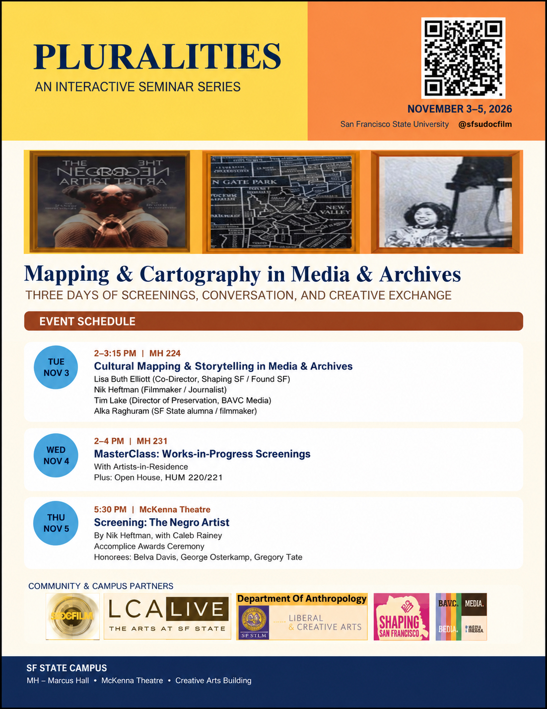 Full Schdule QR code Sponsors and poster design with pictures